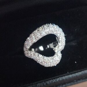 Elegant Park Lane Silver Heart Ring